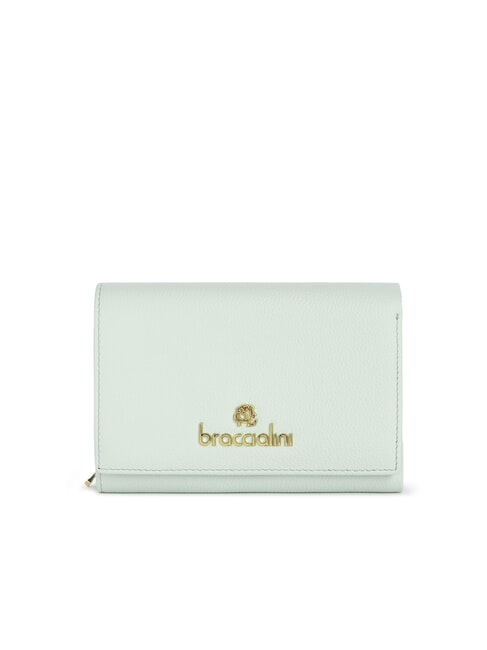 BRACCIALINI BASIC Portofel mediu din piele ceresc - Portofele femei