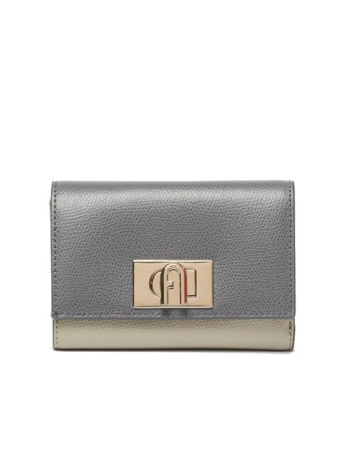 FURLA 1927 Portofel compact din piele ares sol+marmură c+perlă și int. - Portofele femei