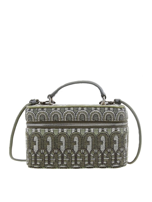 FURLA OPPORTUNITY Geantă de mână din material jacquard tonuri de cactus - Genți femei