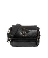 BLAUER PADDED NYLON Geantă de umăr pufoasă cu logo cu strasuri BLACK - Genți femei - 1