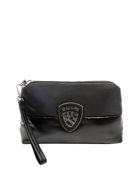 BLAUER PADDED NYLON Geantă tip clutch moale cu logo cu strasuri BLACK - Genți femei