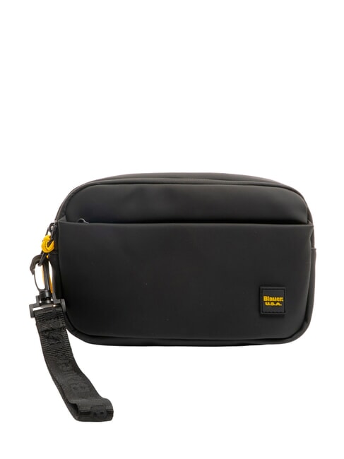 BLAUER RUBBER Geantă de mână cauciucată pentru bărbați BLACK - Husă pentru tabletă și organizator