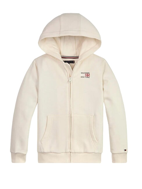 TOMMY HILFIGER TH KIDS Hanorac cu fermoar complet alb antic - Hanorac pentru bebeluși