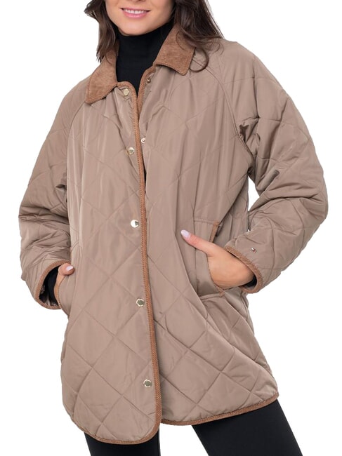 TOMMY HILFIGER TH Jachetă reversibilă de lungime medie kaki clasic - Jachete pentru femei