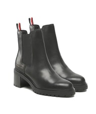 TOMMY HILFIGER TH Ghete din piele pentru gleznă negru - Pantofi femei - 1