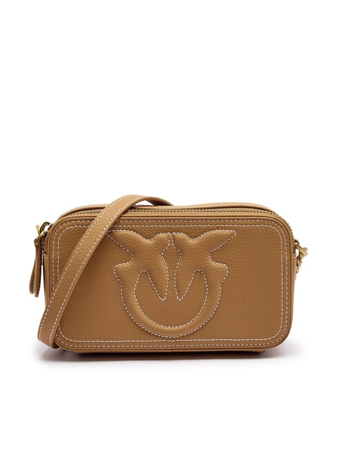 PINKO CARRIE Geanta mini de umar, din piele nugat-aur antic - Genți femei