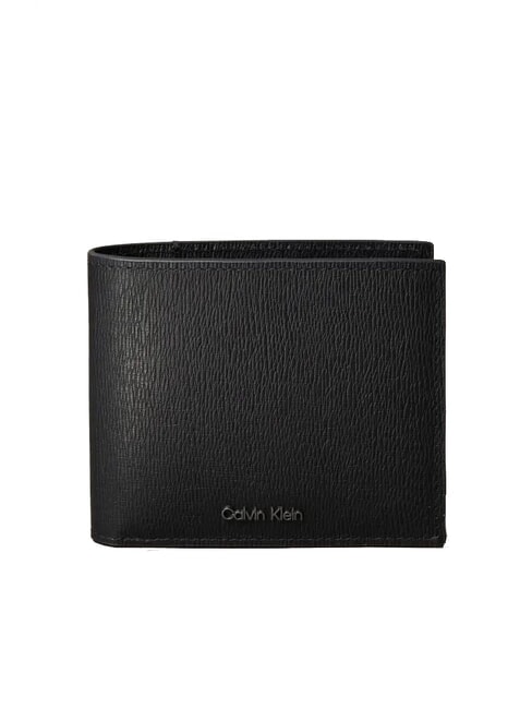 CALVIN KLEIN LOGO HARDWARE SAFFIANO Portofel din piele pentru monede pe negru - Portofele bărbați
