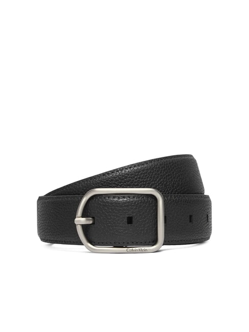 CALVIN KLEIN CLASSIC ROUND Curea din piele ciocănită pe negru - Curele