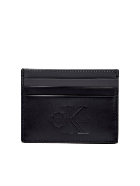 CALVIN KLEIN BOLD LOGO Suport card de credit din piele pe negru - Portofele bărbați