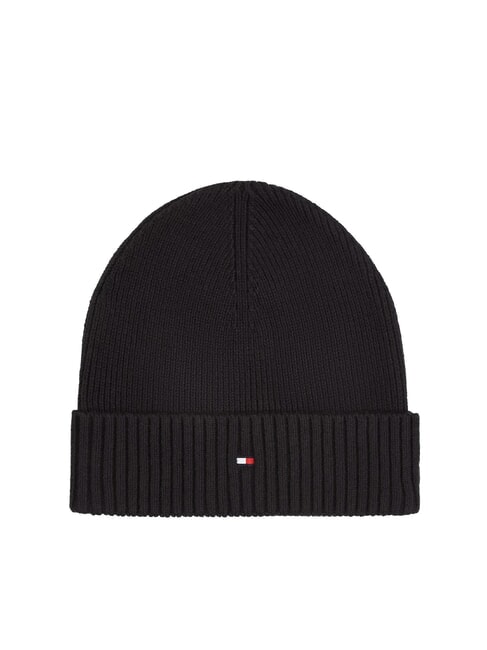 TOMMY HILFIGER TH FLAG Căciulă beanie din bumbac cu manșetă negru - Căciuli