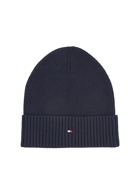 TOMMY HILFIGER TH FLAG Căciulă beanie din bumbac cu manșetă albastru spațial/negru - Căciuli