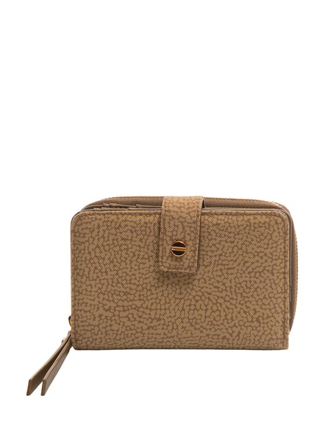 BORBONESE FLEXOS SOFT Portofel mediu cu buzunar pentru monede verde ulei - Portofele femei