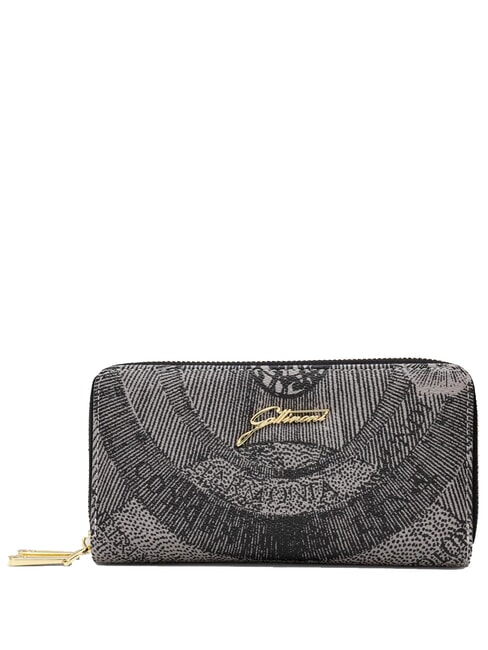 GATTINONI PLANETARIUM Portofel mare cu fermoar dublu gri deschis monocrom/negru - Portofele femei