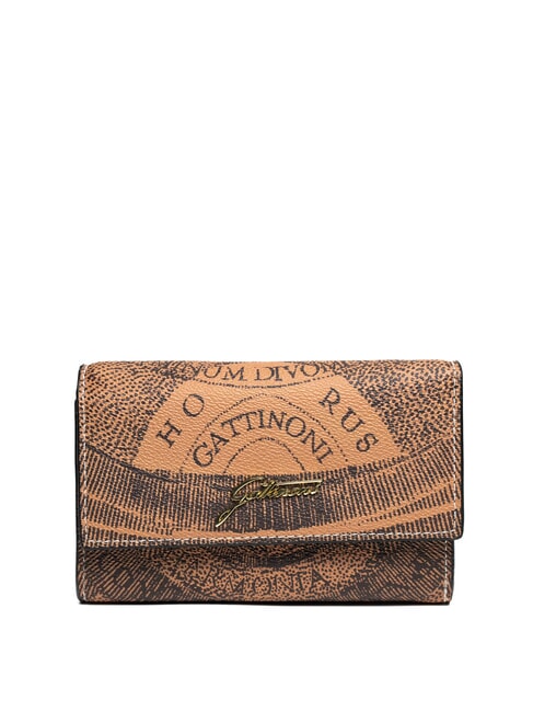 GATTINONI PLANETARIUM Portofel mediu cu clapă bronz monocrom - Portofele femei