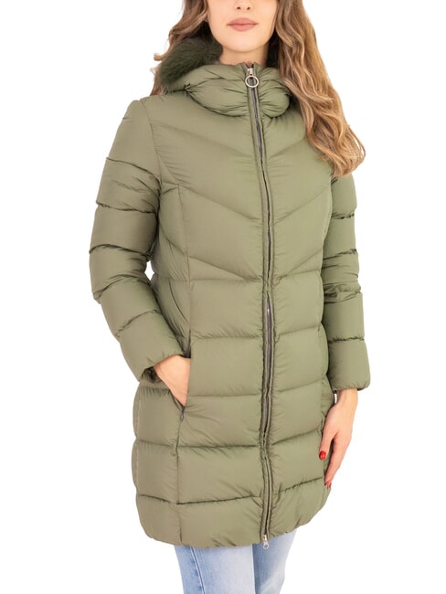 COLMAR CAPTION Geacă lungă de puf pentru femei cu glugă noroi - Jachete de puf pentru femei