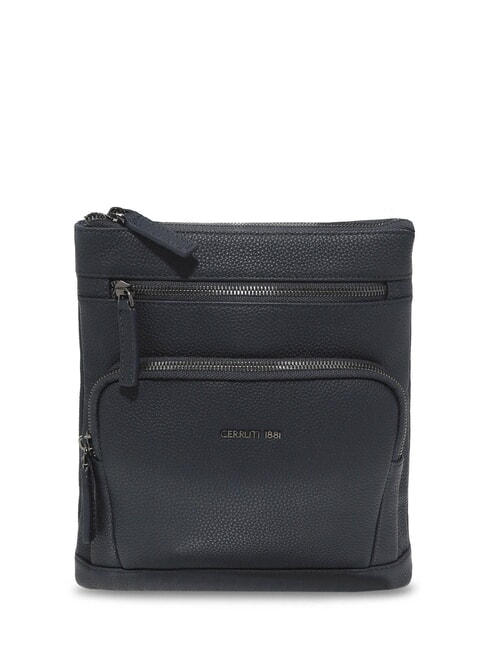 CERRUTI MADDOX Geantă plată din piele cu mai multe buzunare albastru - Genți de umăr bărbați