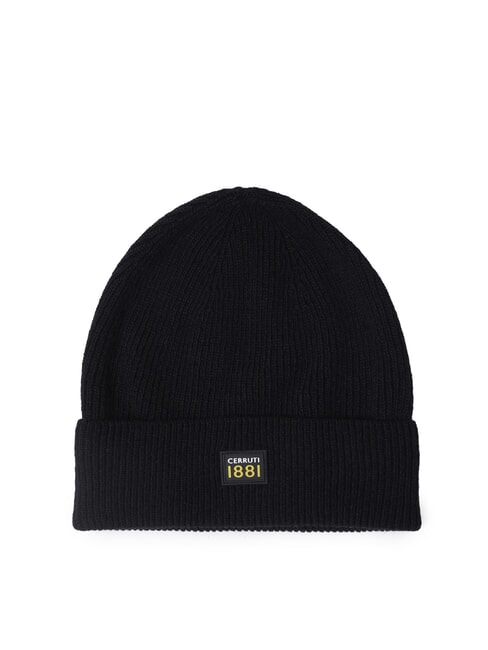 CERRUTI BEANIE Pălărie cu nervuri din amestec de lână negru - Căciuli