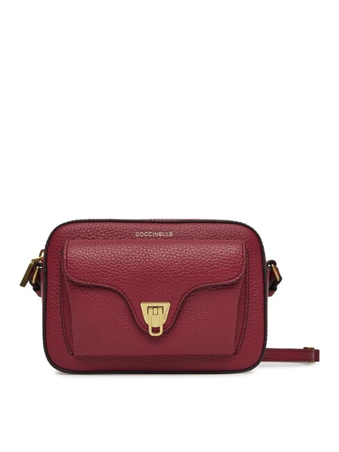 COCCINELLE BEAT SOFT Mini geanta din piele texturata sangrie - Genți femei