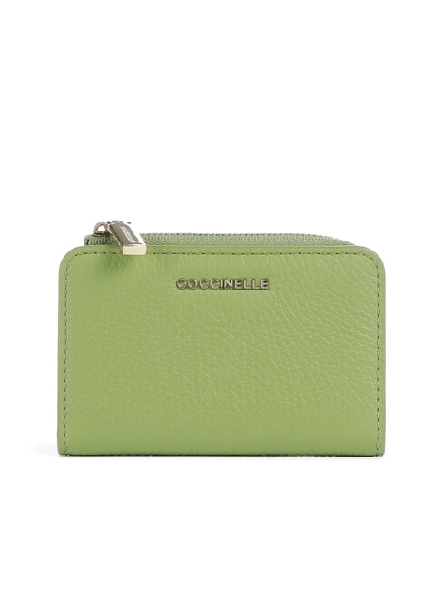 COCCINELLE METALLIC SOFT Suport card din piele guacamole - Portofele femei