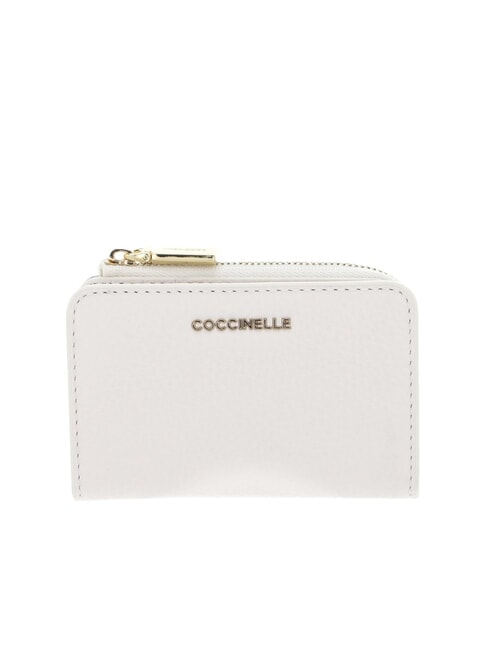 COCCINELLE METALLIC SOFT Suport card din piele alb - Portofele femei