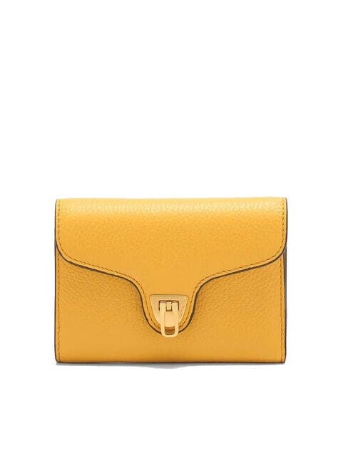 COCCINELLE BEAT SOFT Portofel mediu din piele ciocănită însorită - Portofele femei