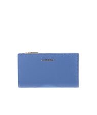 COCCINELLE METALLIC SOFT Portofel mediu din piele ciocănită albastru - Portofele femei - 1