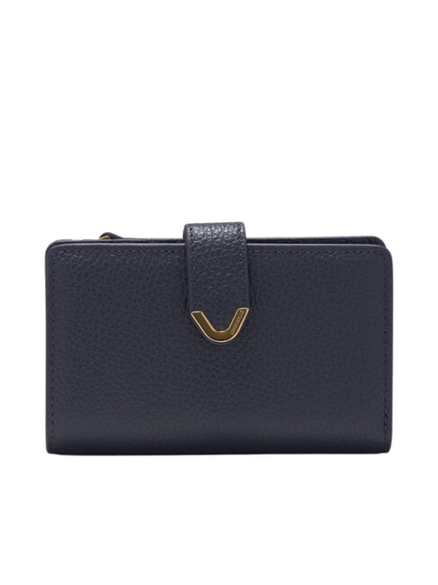 COCCINELLE DEW Portofel mediu din piele ciocănită albastru miezul nopții - Portofele femei