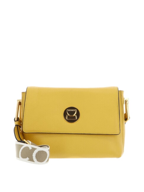 COCCINELLE LIYA SIGNATURE Geantă de umăr din piele ciocănită însorită - Genți femei