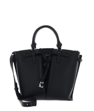 COCCINELLE FLORES Geantă medie din piele ciocănită negru - Genți femei - 1