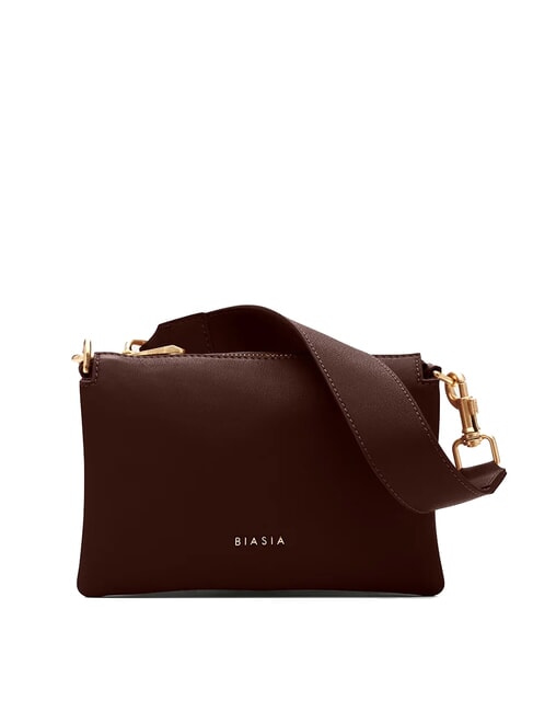 BIASIA FEATHER SMALL Geantă mică de umăr din piele întuneric - Genți femei