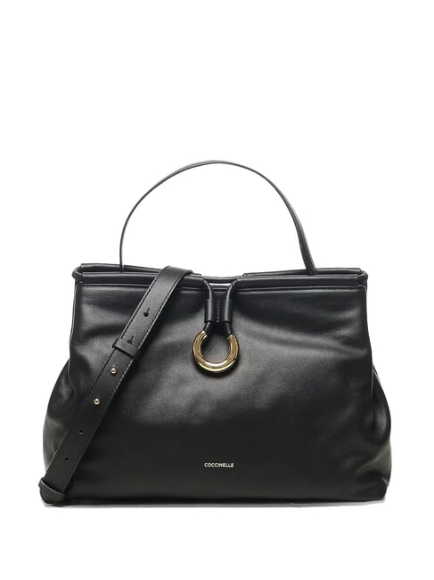 COCCINELLE LISBET Geantă de mână din piele cu curea de umăr negru - Genți femei