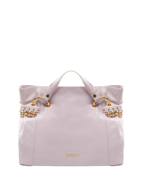 BRACCIALINI NORA Geantă de mână din piele ciocănită liliac - Genți femei