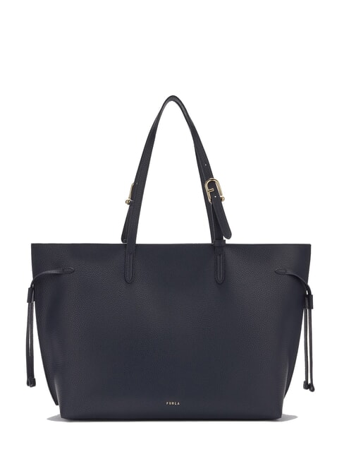 FURLA AVA Geantă mare de cumpărături din piele albastru cerneală+albastru cerneală int. - Genți femei