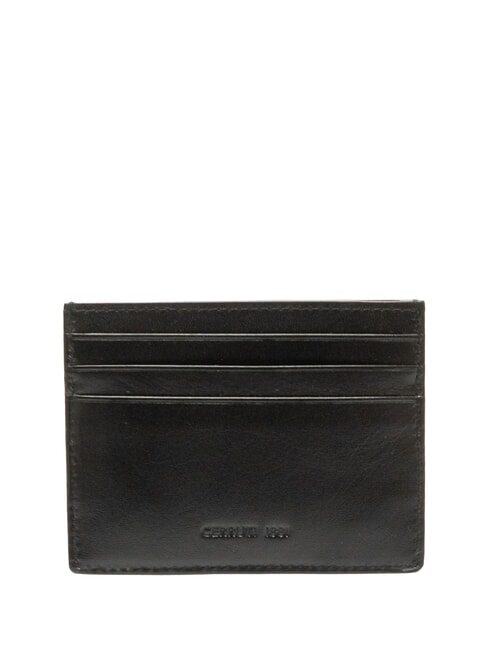 CERRUTI MARCUS Portcard plat din piele negru - Portofele bărbați