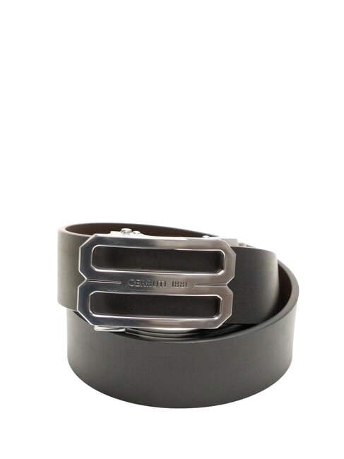 CERRUTI DOUBLEFACE Curea reversibilă din piele negru/maro închis - Curele