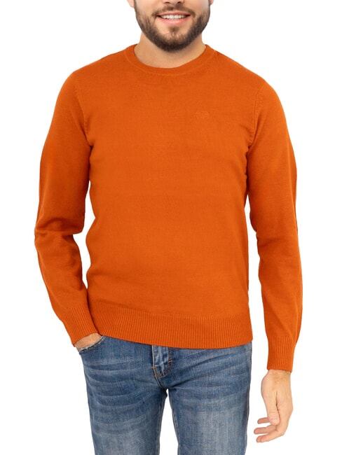 NORTH SAILS N|S Pulover cu guler rotund și broderie cu logo flacără de aur - Pulovere pentru bărbați