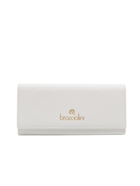 BRACCIALINI BASIC Portofel mare din piele continentală alb - Portofele femei