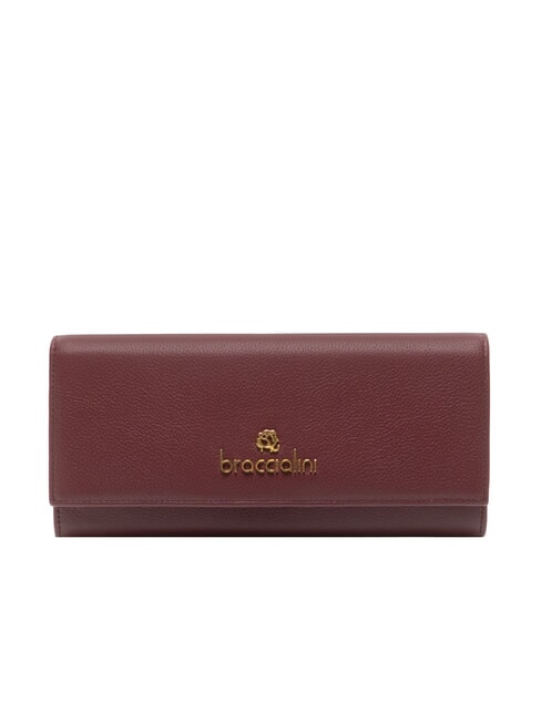BRACCIALINI BASIC Portofel continental din piele Burgundia - Portofele femei