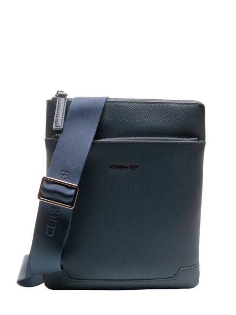 CERRUTI JAKE Geantă plată din piele albastru - Genți de umăr bărbați