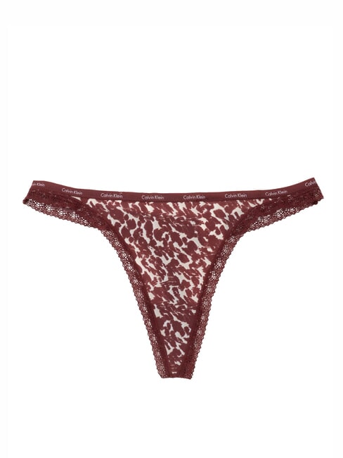 CALVIN KLEIN CK Tanga cu dantelă animal distorsionat_ovăz h/ alb/ bej - Slip pentru femei