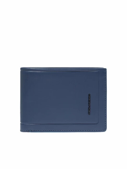PIQUADRO ATLAS Portofel din piele cu portofel pentru monede albastru - Portofele bărbați