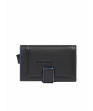 PIQUADRO ATLAS Portcard automat din metal și piele - Portofele bărbați