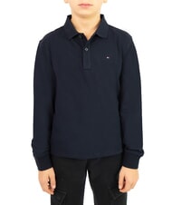 TOMMY HILFIGER TH KIDS Tricou polo cu m&acirc;necă lungă pentru copii cerul deșertului - Tricou copil - 1