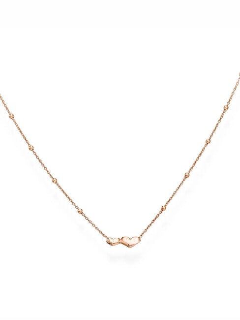 AMEN COCCOLE Colier din argint cu inimioare și sfere Trandafir - Lănțișoare