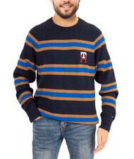 TOMMY HILFIGER TH Pulover din bumbac cu guler rotund și broderie cu logo - Pulovere pentru bărbați