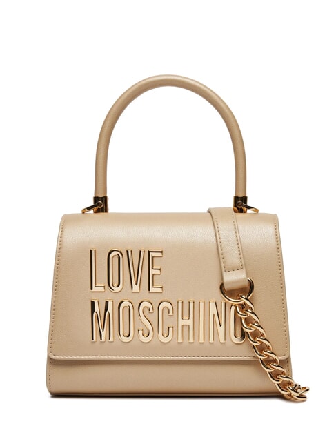 LOVE MOSCHINO BOLD LOVE Geantă tip servietă cu curea de umăr aur - Genți femei