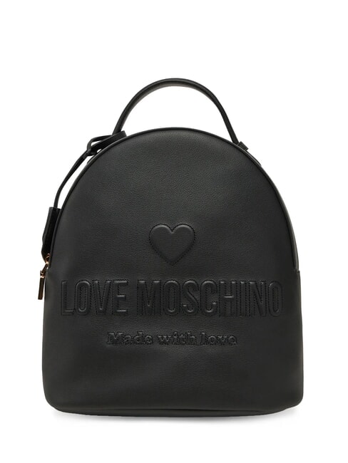 LOVE MOSCHINO LOVE EMBOSSED Rucsac cu logo cusut negru - Genți femei