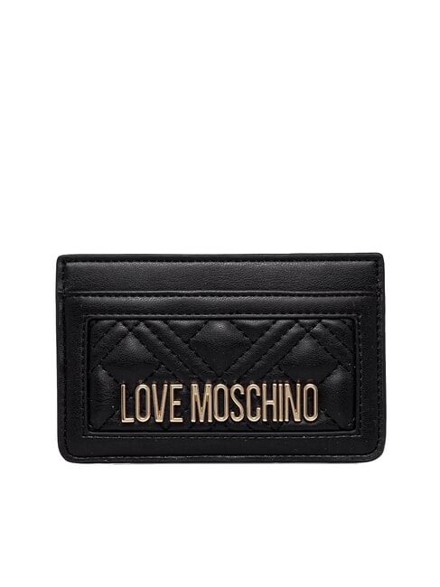 LOVE MOSCHINO QUILTED Suport plat matlasat pentru carduri negru - Portofele femei