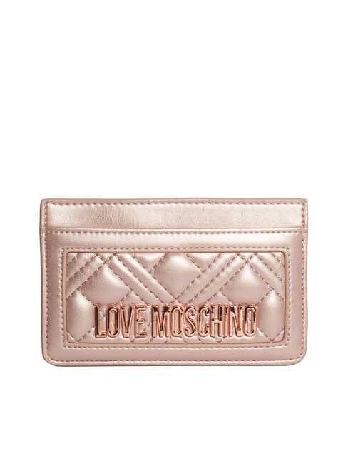 LOVE MOSCHINO QUILTED Suport plat pentru carduri pudra - Portofele femei