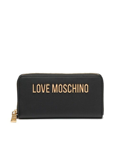 LOVE MOSCHINO LAMINATED BOLD LOVE Portofel mare cu mâner negru - Portofele femei